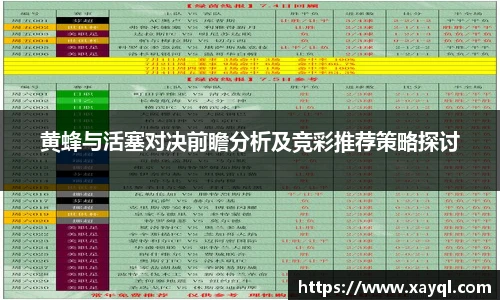 黄蜂与活塞对决前瞻分析及竞彩推荐策略探讨
