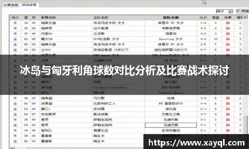 冰岛与匈牙利角球数对比分析及比赛战术探讨